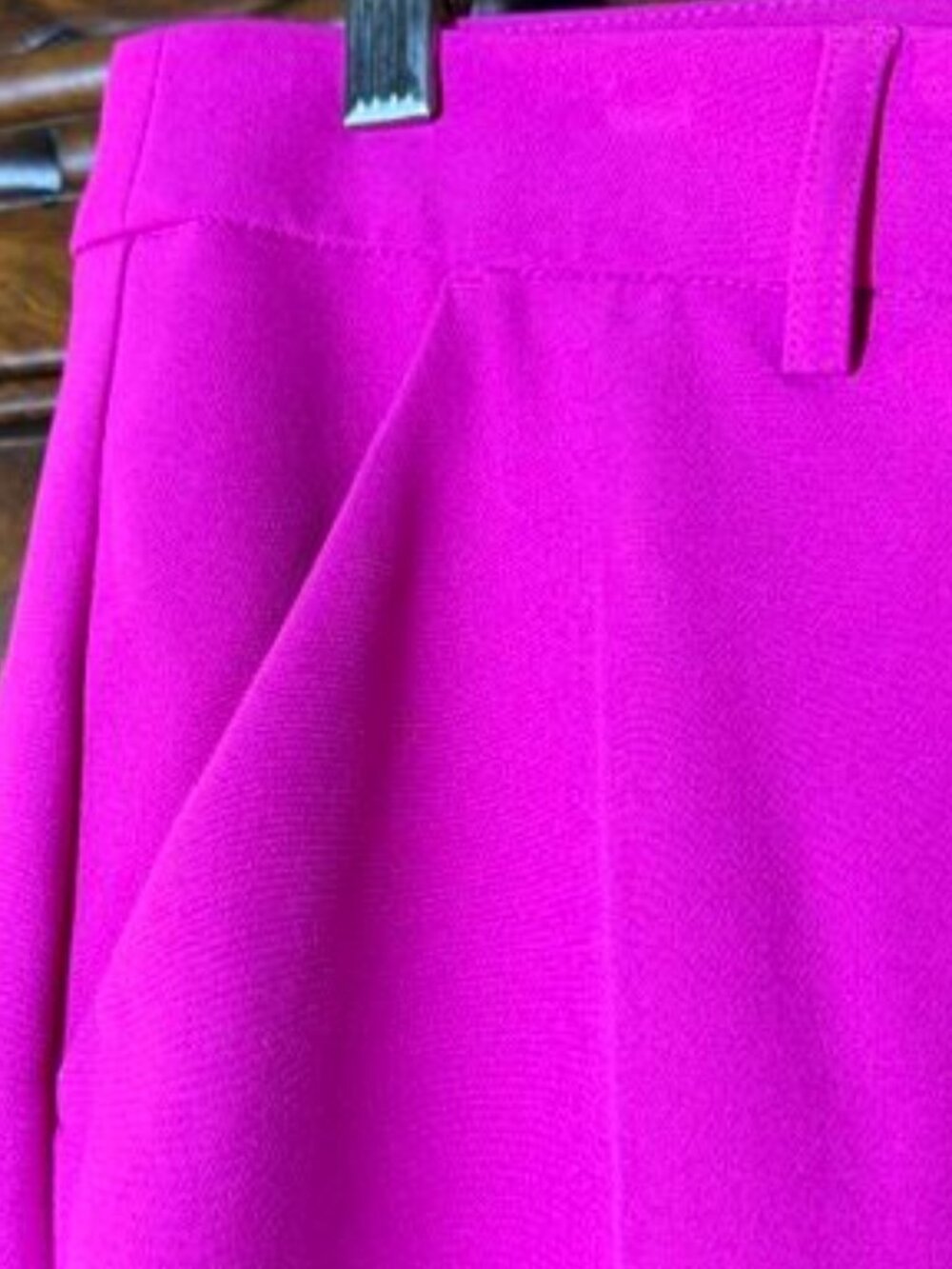 Express Editor Hot Pink Mid Rise Relaxed Stretch Trouser Sz 12 Regular - Picture 6 of 12